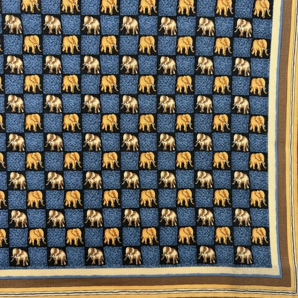 Jim Thompson 100% Cotton Elephant Handkerchief/Bandana Pocket Square